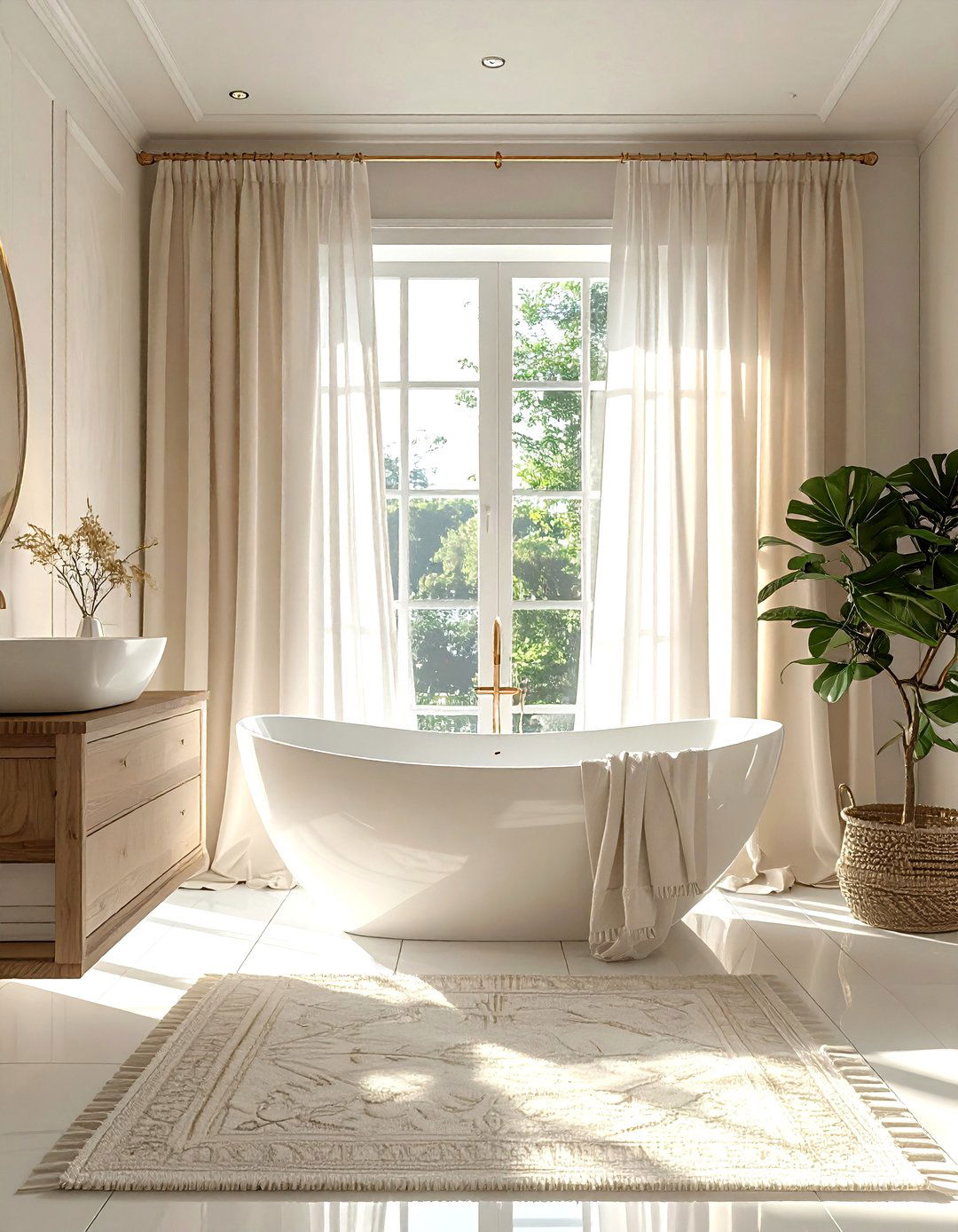 Cream Bathroom Curtains - 30 cream bathroom decor ideas
