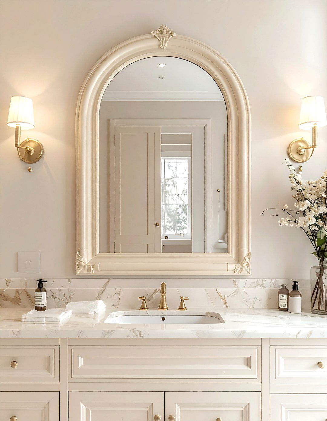 Cream Bathroom Mirror - 30 cream bathroom decor ideas