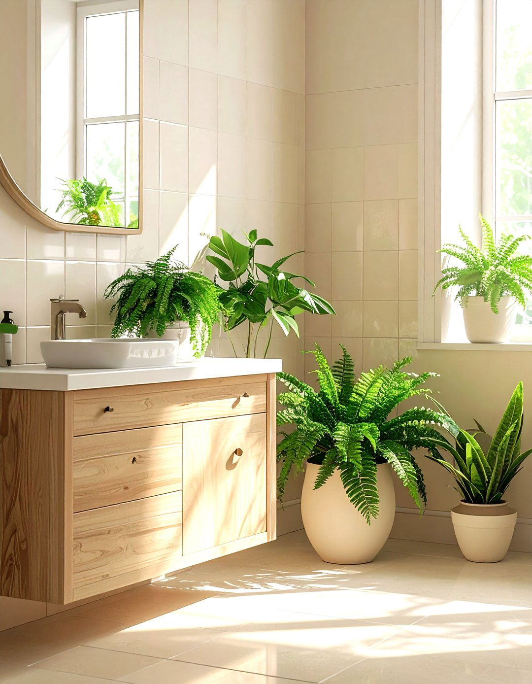 Cream Bathroom Plants - 30 cream bathroom decor ideas