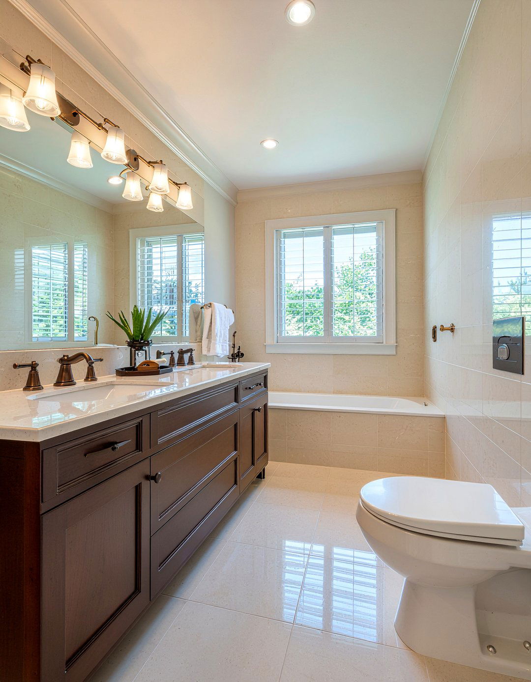 Cream Bathroom Tile - 30 large format tile bathroom ideas