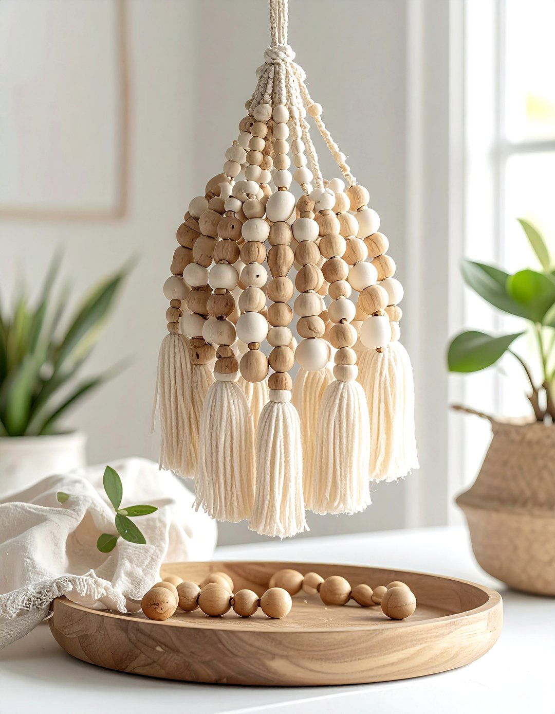 Cream Bead Garland - 30 cream dining room accessories ideas