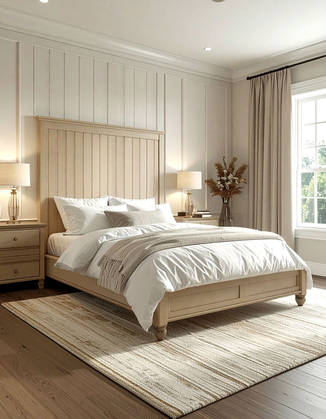 Cream Beadboard Headboard - 30 cream bedroom furniture ideas