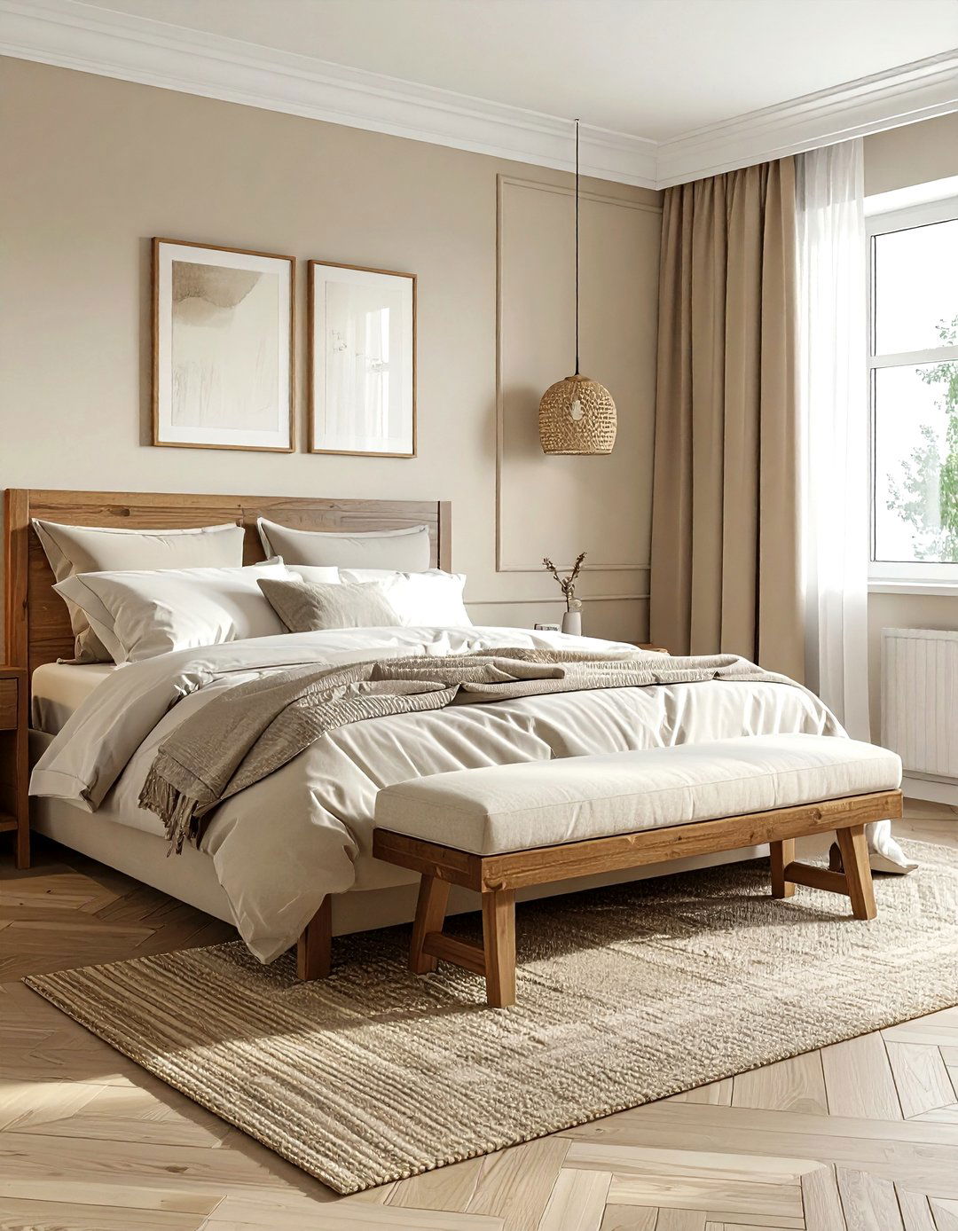Cream Bedroom With Bench Seat - 30 scandinavian cream bedroom ideas