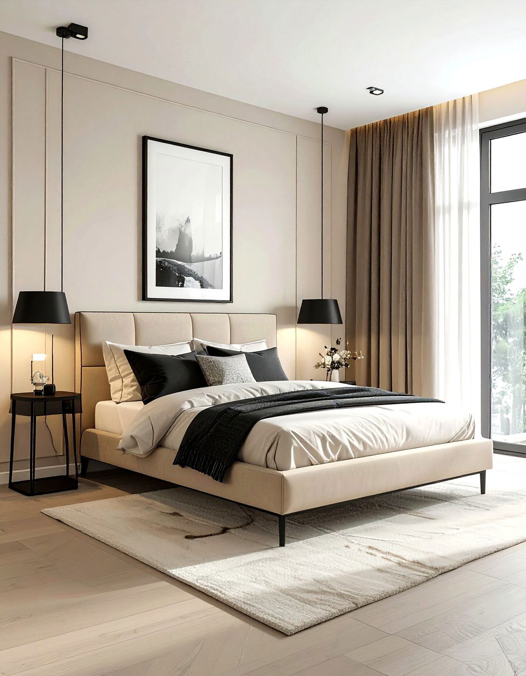 Cream Bedroom With Black Accents - 30 scandinavian cream bedroom ideas