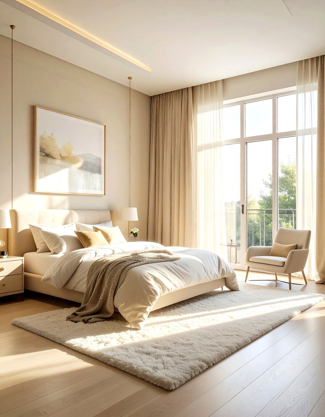 Cream Bedroom With Large Window - 30 modern cream bedroom ideas