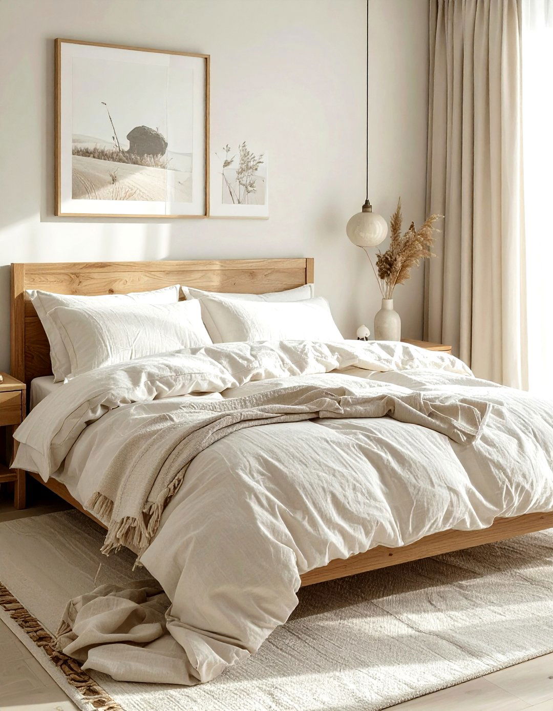 Cream Bedroom With Linen Bedding - 30 modern cream bedroom ideas