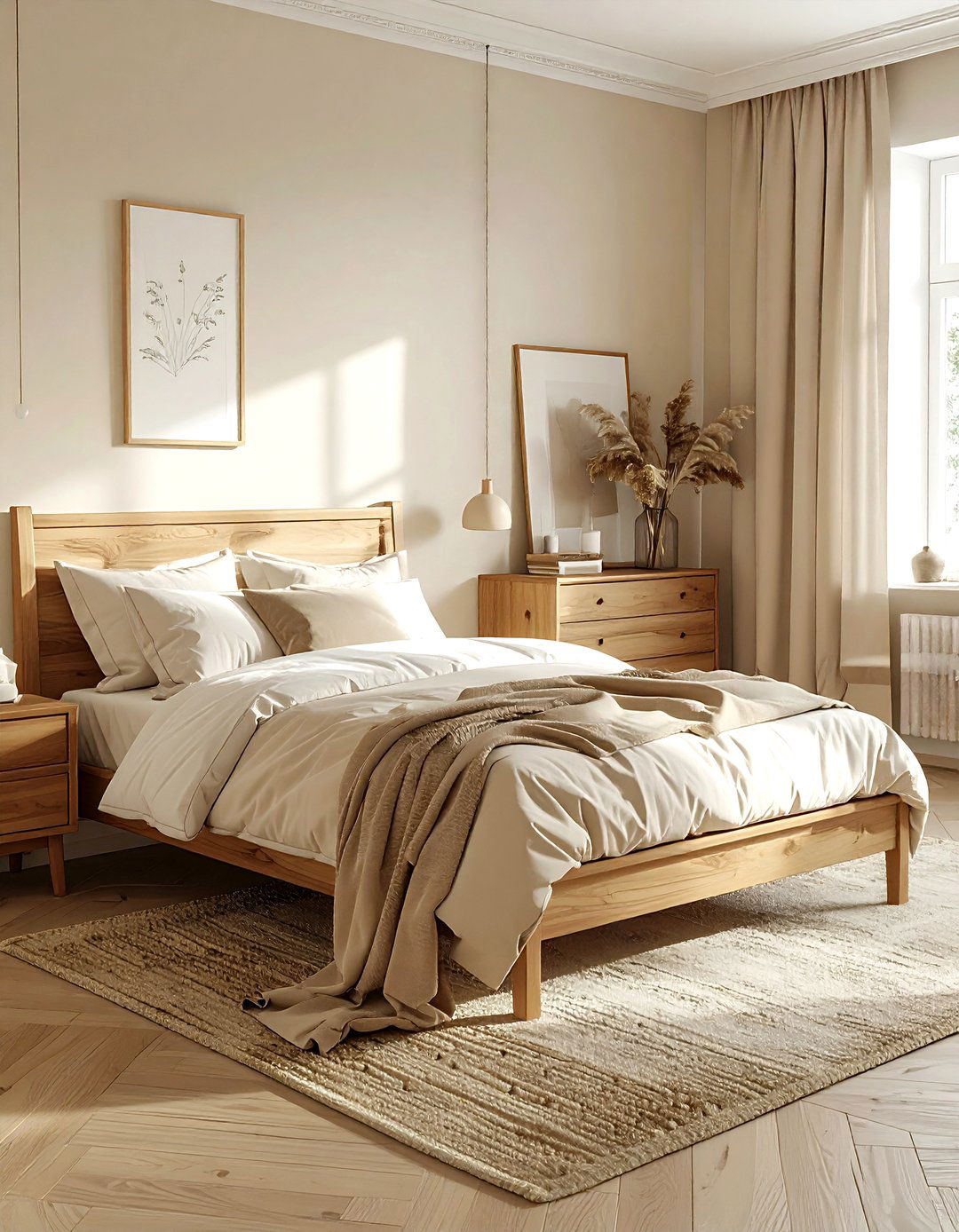 Cream Bedroom With Oak Furniture - 30 scandinavian cream bedroom ideas