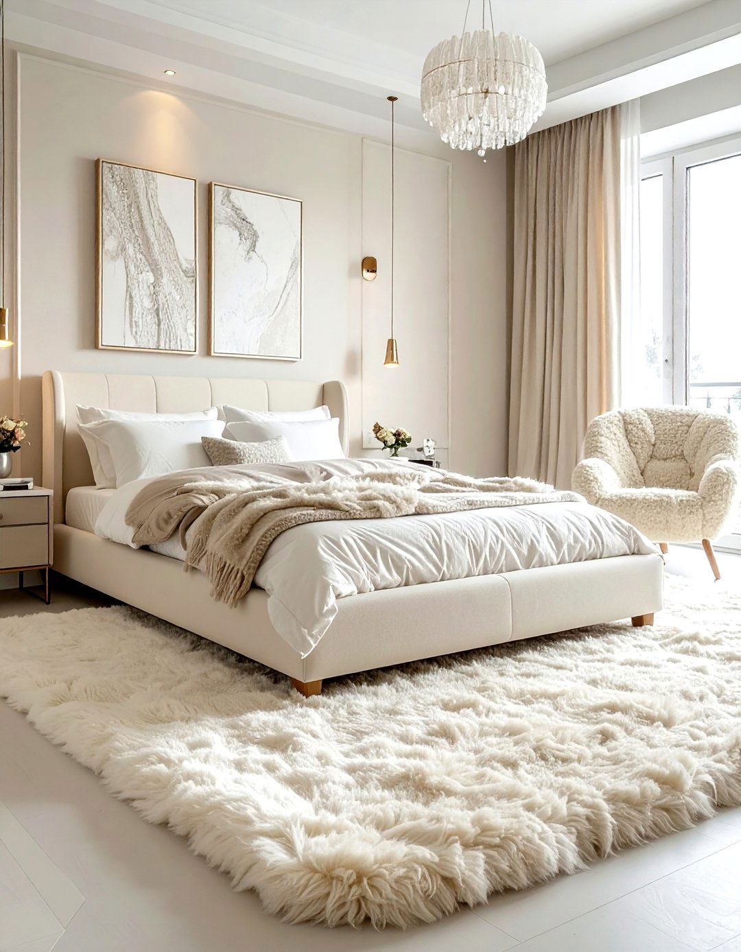 Cream Bedroom with Texture - 30 cream bedroom design ideas