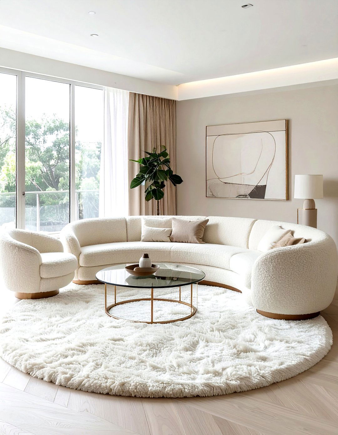 Cream Boucle Furniture Layout - 30 cream living room furniture ideas