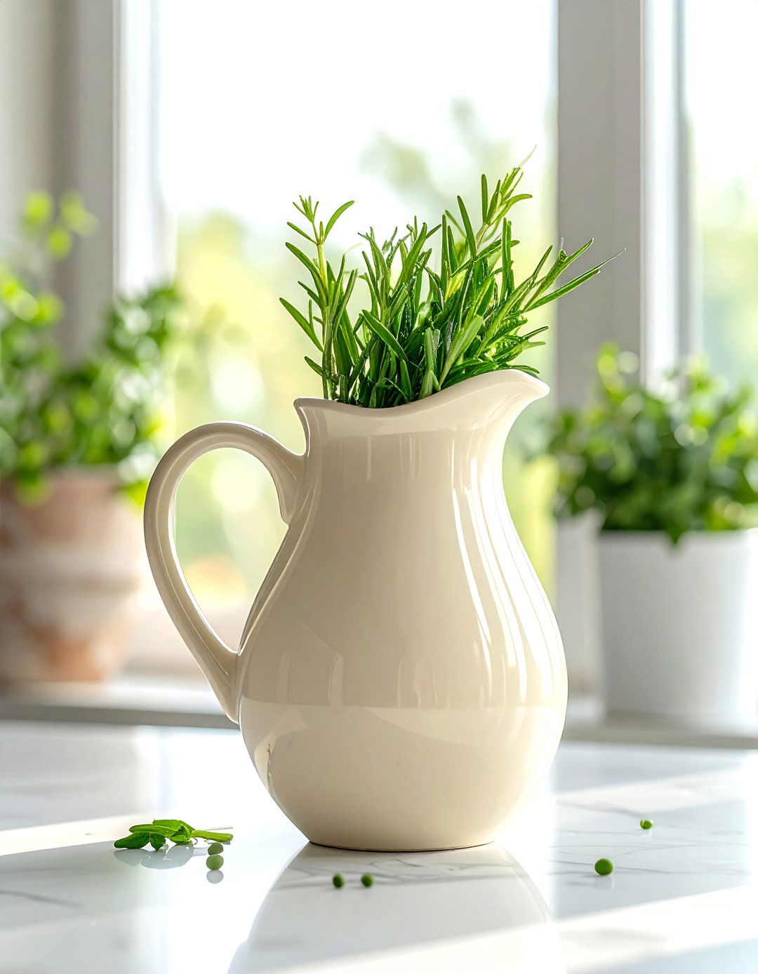 Cream Ceramic Pitcher - 30 cream dining room accessories ideas