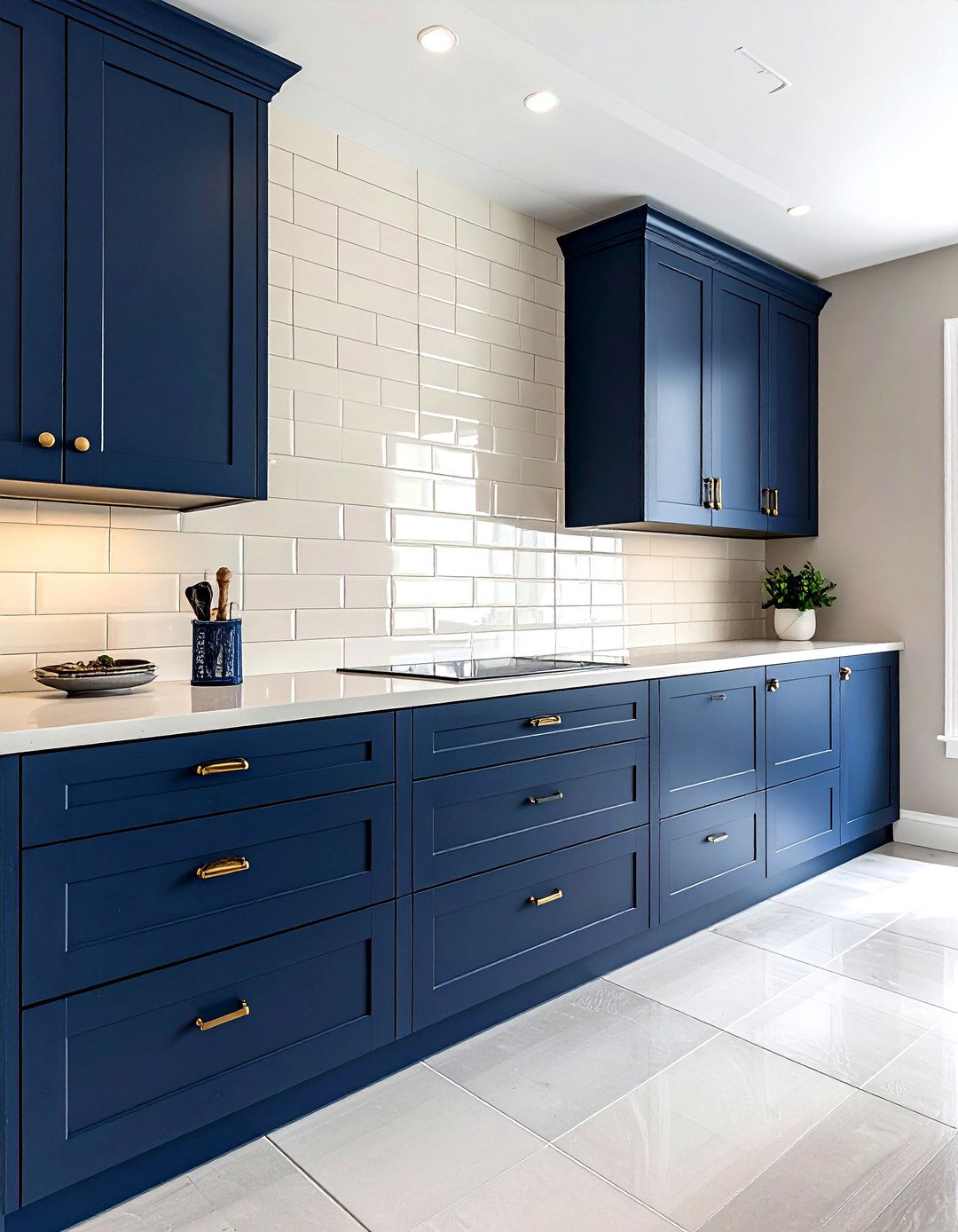 Cream Ceramic Stacked Tile - 30 stacked tile kitchen backsplash ideas