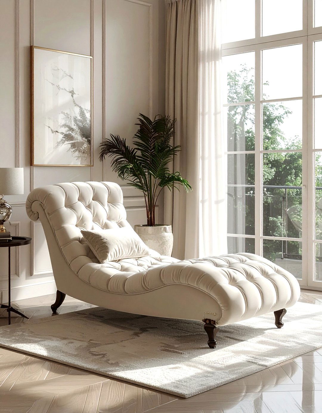 Cream Chaise Lounge - 30 cream bedroom furniture ideas