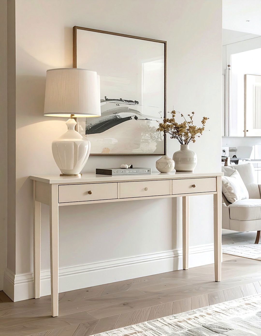 Cream Console Table - 30 cream kitchen furniture ideas