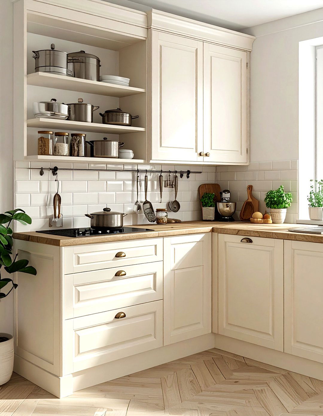 Cream Corner Cabinet - 30 cream kitchen furniture ideas