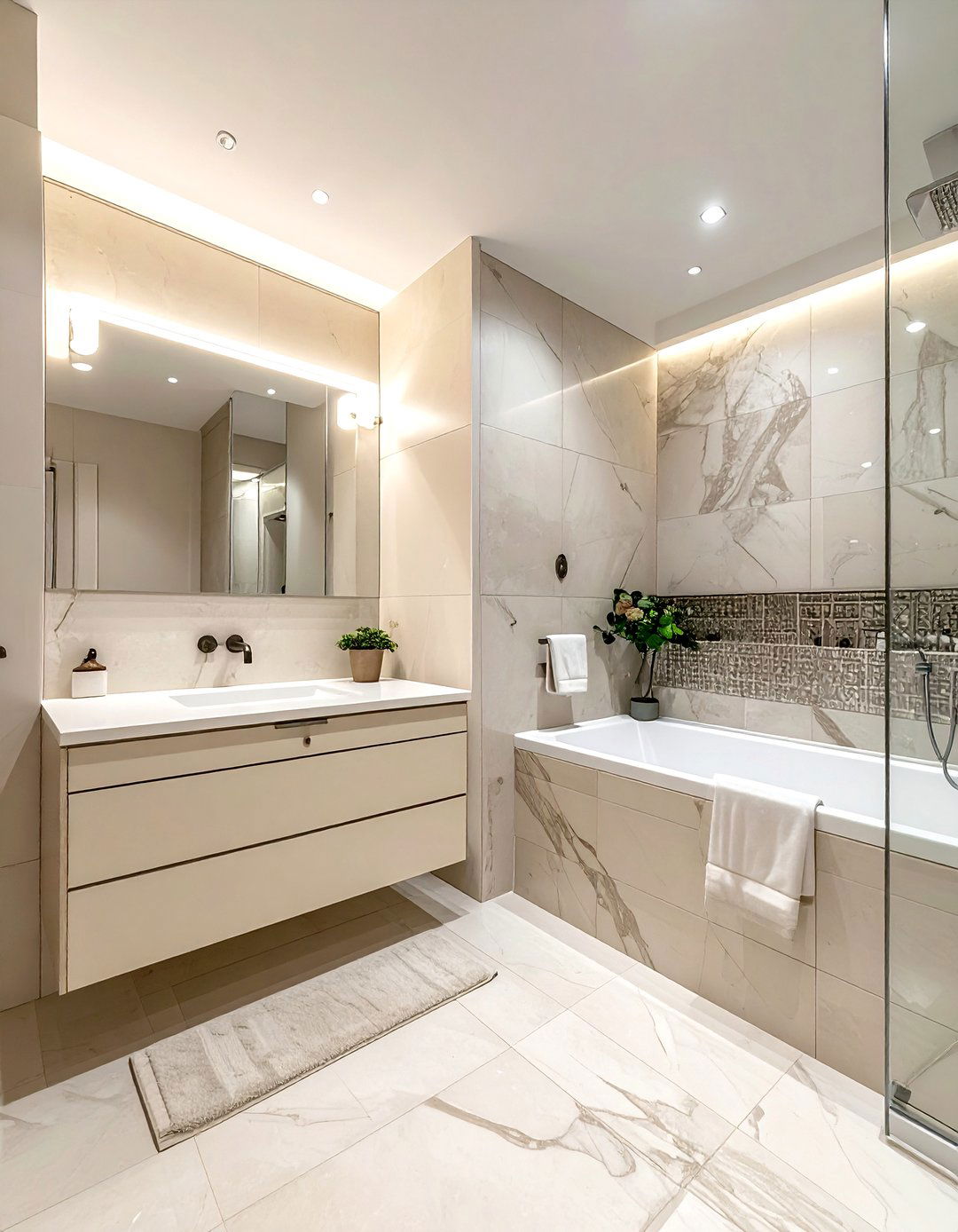 Cream Corner Storage Unit - 30 cream bathroom furniture ideas