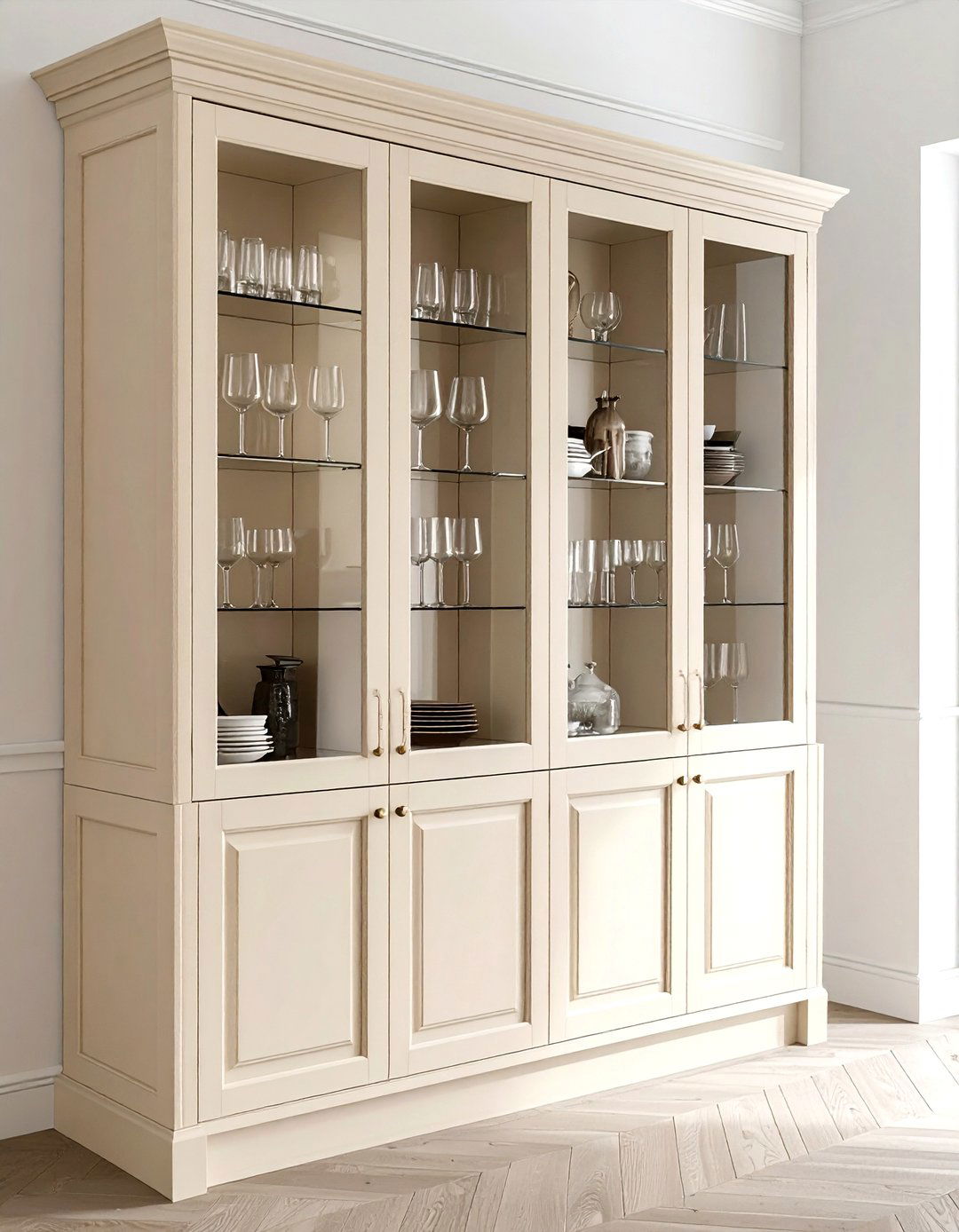Cream Display Cabinet - 30 cream kitchen furniture ideas