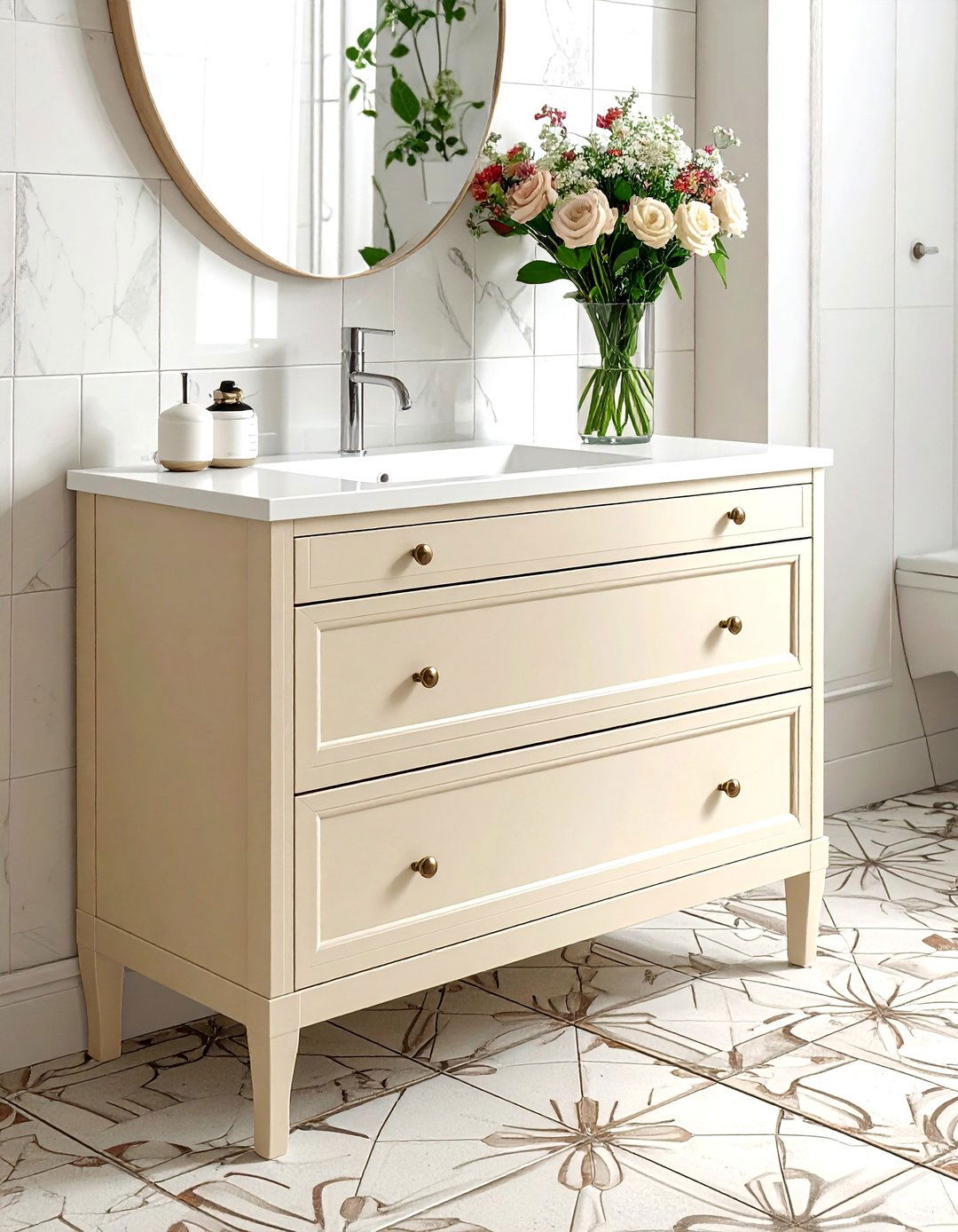 Cream Drawer Unit - 30 cream bathroom furniture ideas