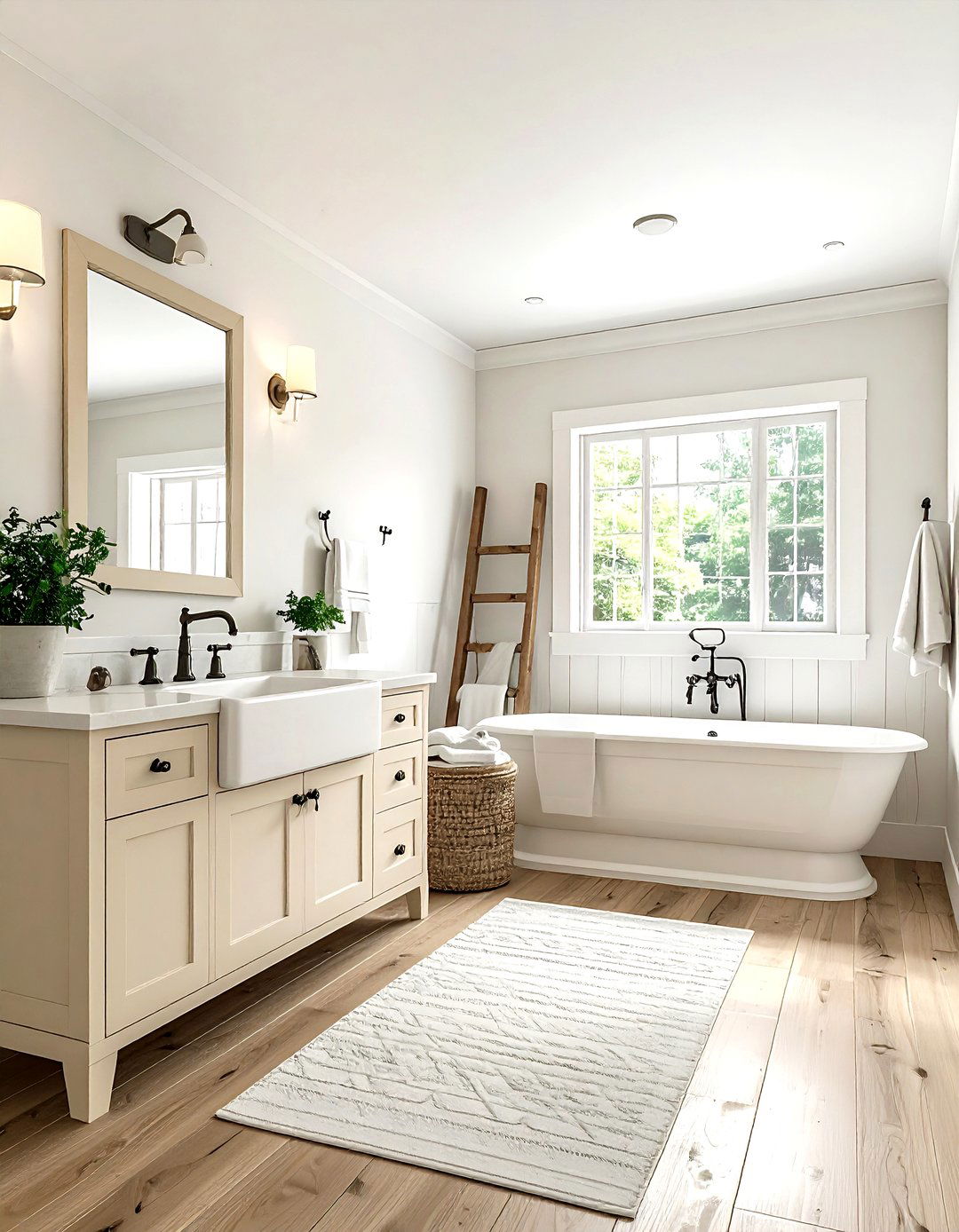 Cream Farmhouse Bathroom - 30 warm cream bathroom ideas