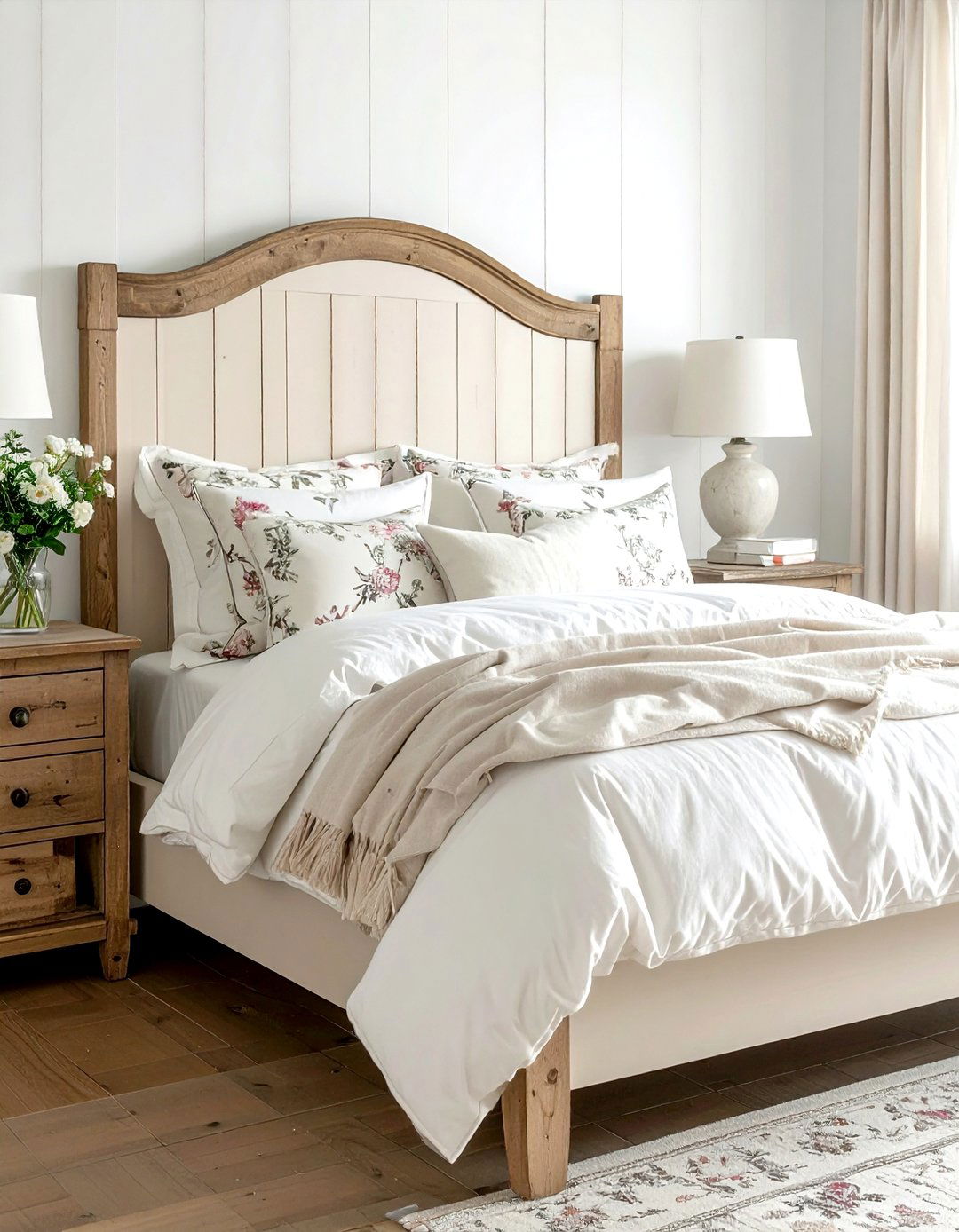 Cream Farmhouse Headboard - 30 cream bedroom furniture ideas