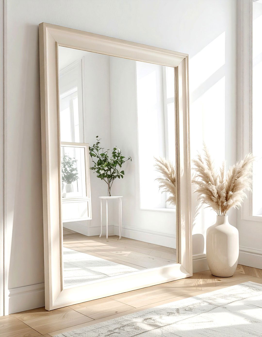 Cream Framed Mirror - 30 cream dining room accessories ideas