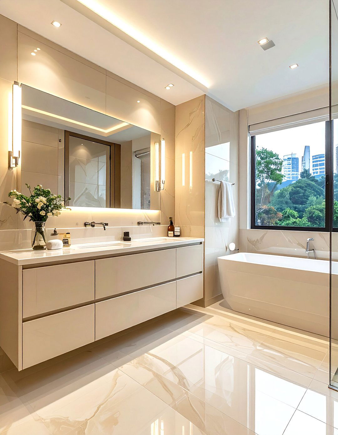 Cream Gloss Cabinet - 30 cream bathroom furniture ideas