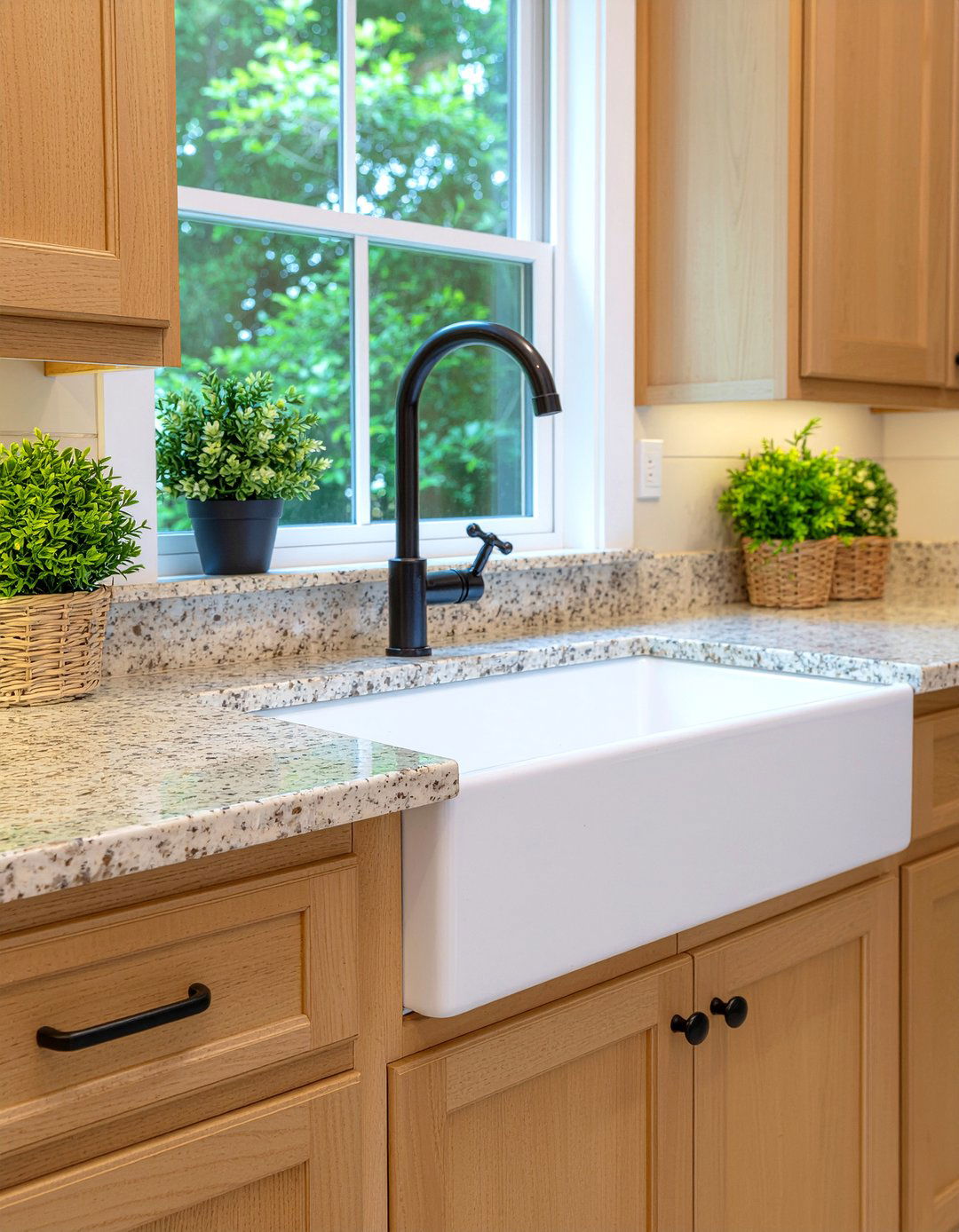 Cream Granite Composite Sink With Wood Cabinets - 30 granite composite sink kitchen ideas