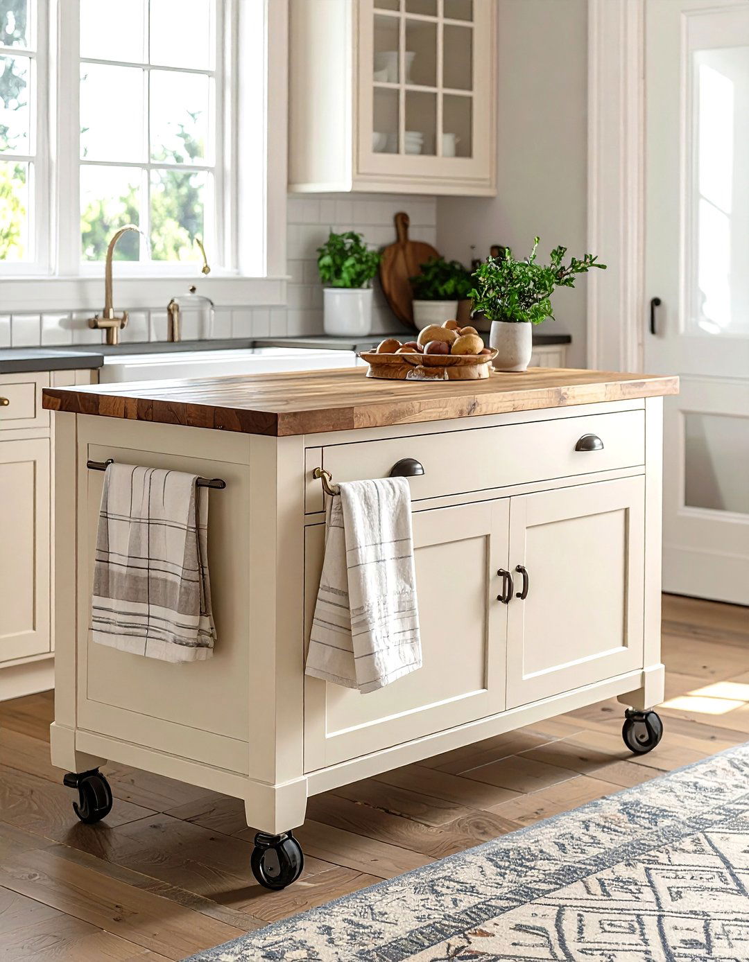 Cream Kitchen Cart - 30 cream kitchen furniture ideas