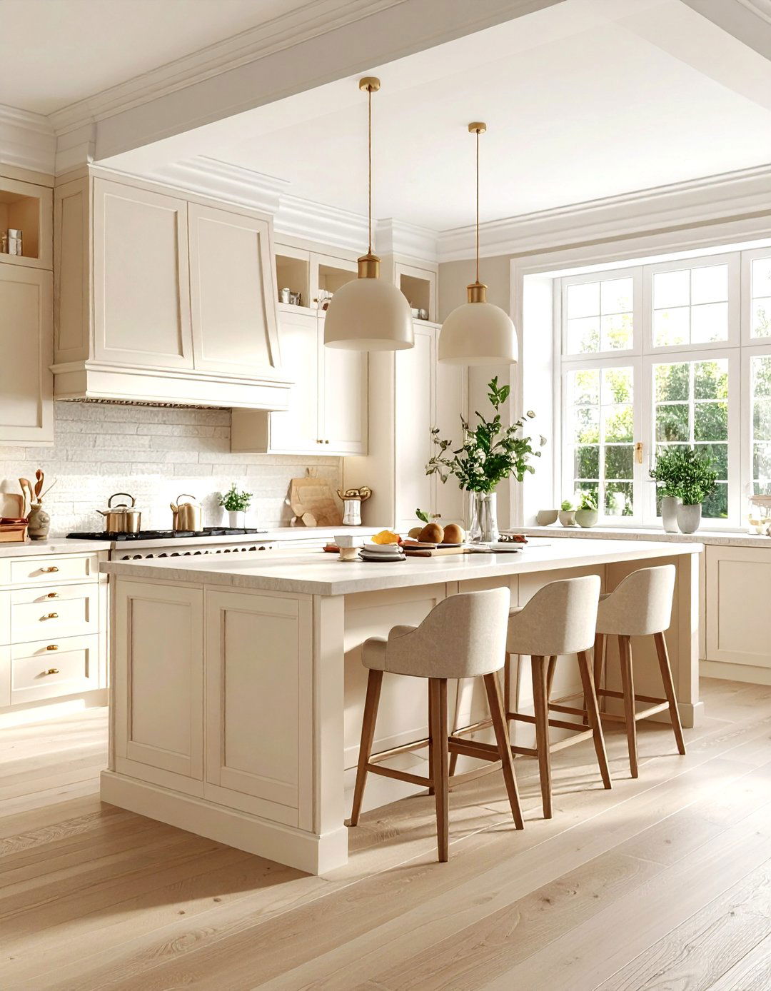 Cream Kitchen With Breakfast Bar - 30 cream kitchen decor ideas