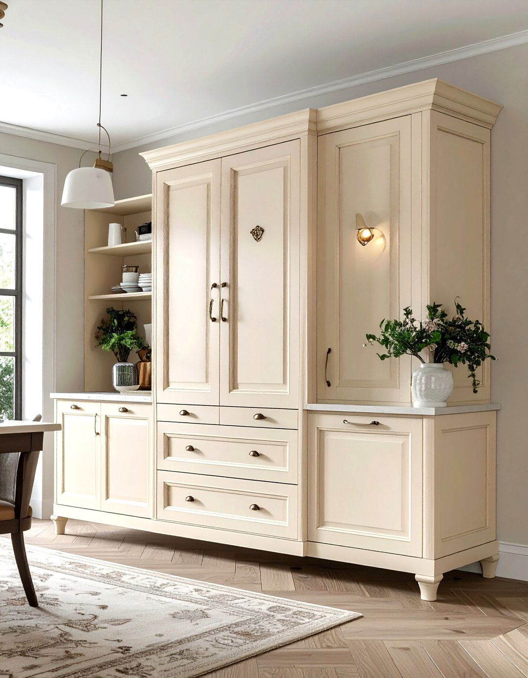 Cream Larder Unit - 30 cream kitchen furniture ideas