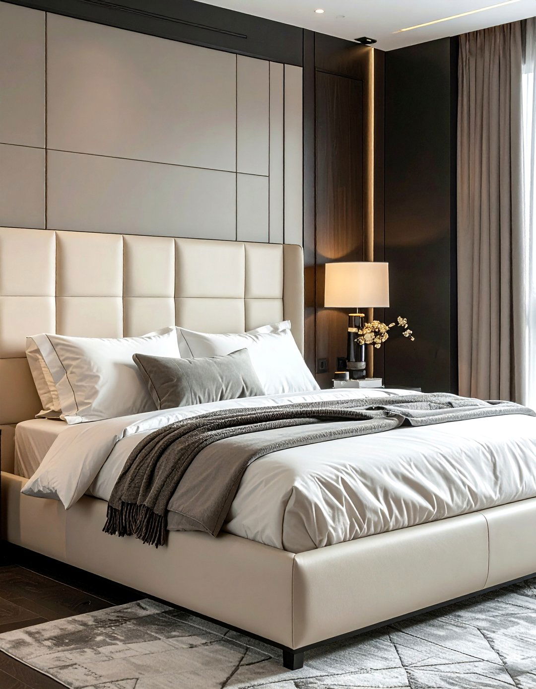Cream Leather Headboard - 30 cream bedroom furniture ideas