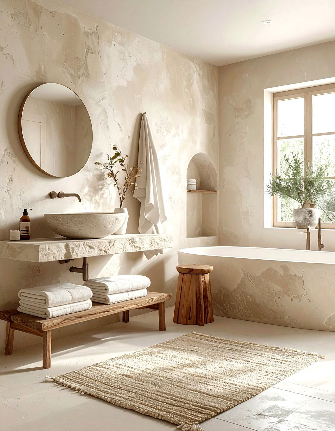 Cream Limewash Bathroom - 30 cream bathroom design ideas