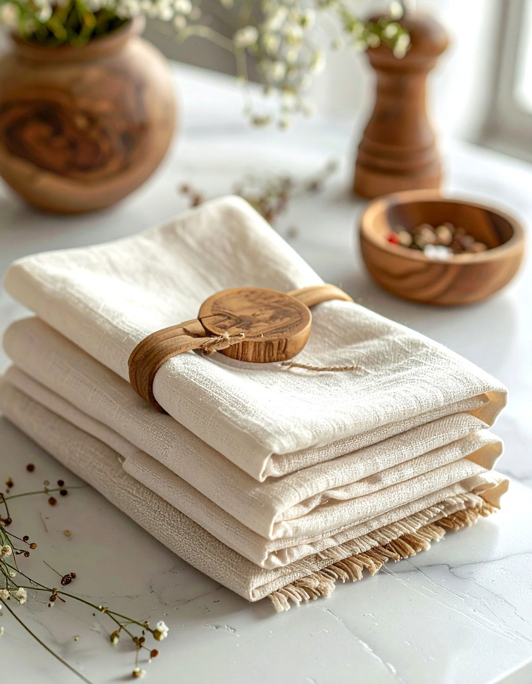 Cream Linen Napkin - 30 cream dining room accessories ideas