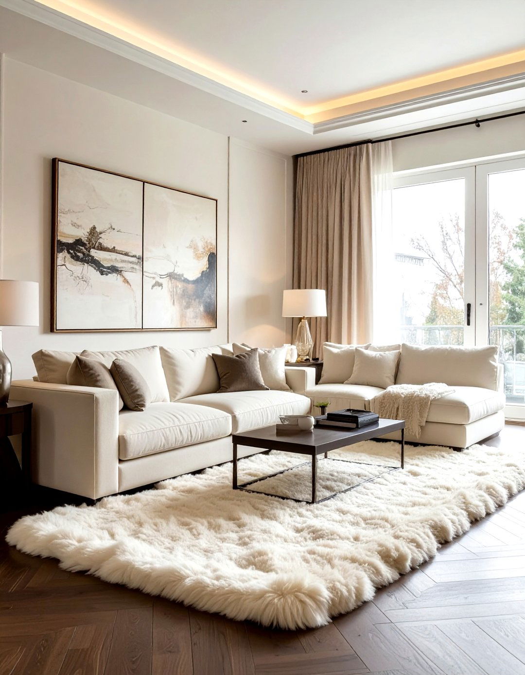 Cream Living Room - 30 living room accent color ideas