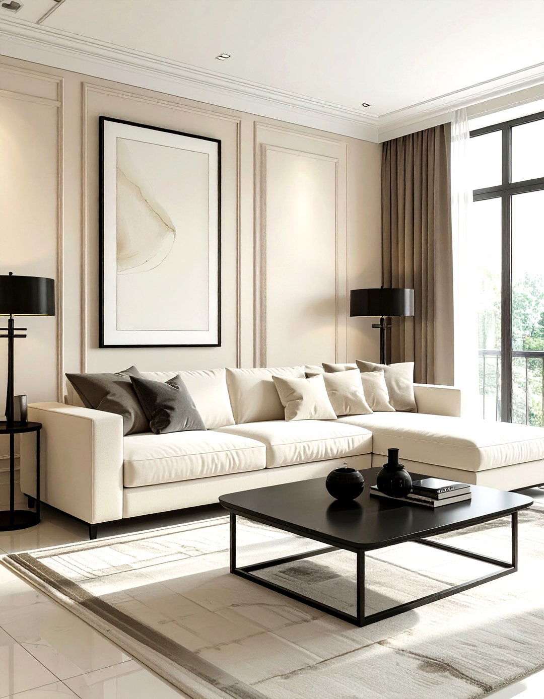 Cream Living Room Black Accents - 30 minimalist cream living room ideas