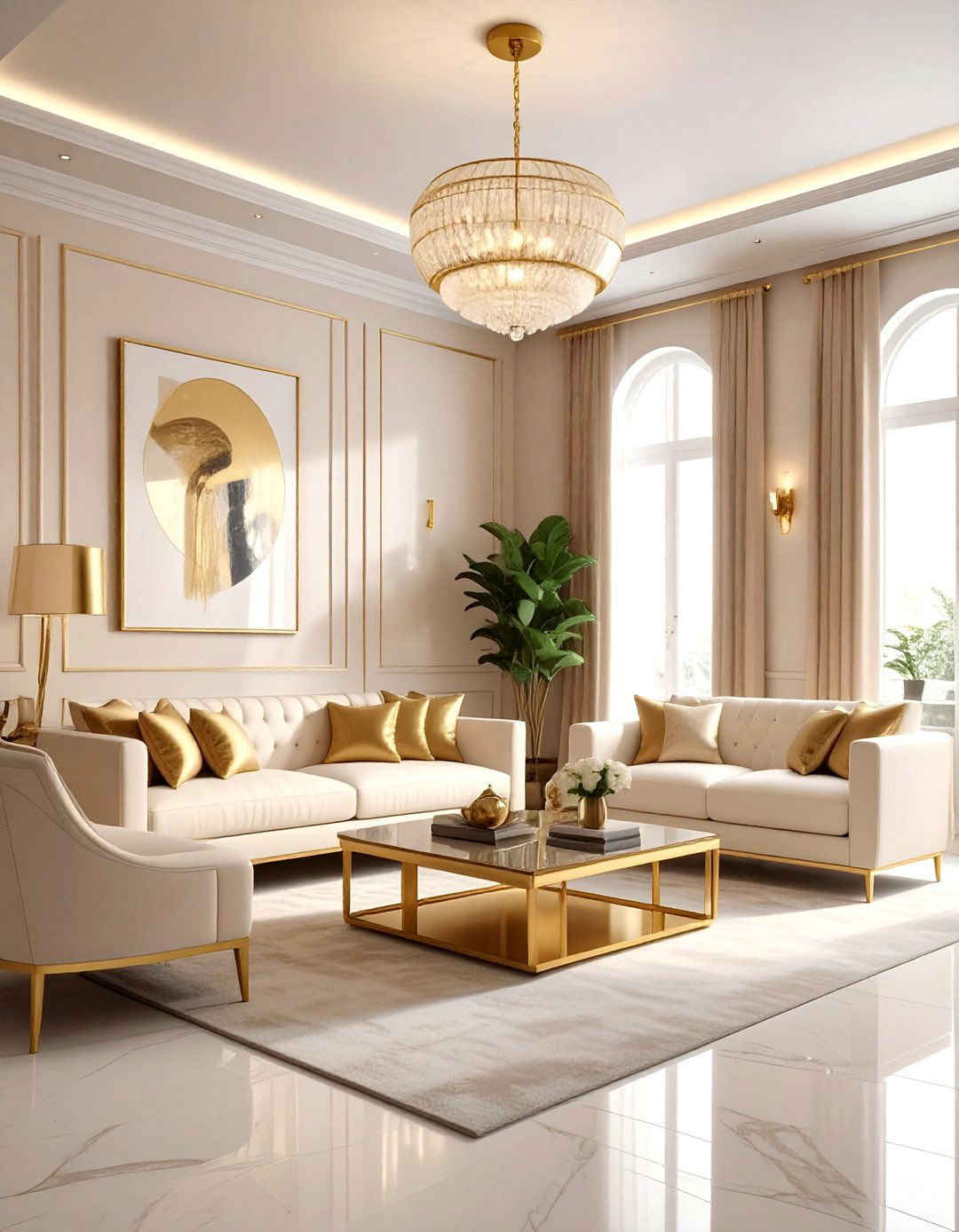 Cream Living Room Gold Accents - 30 minimalist cream living room ideas