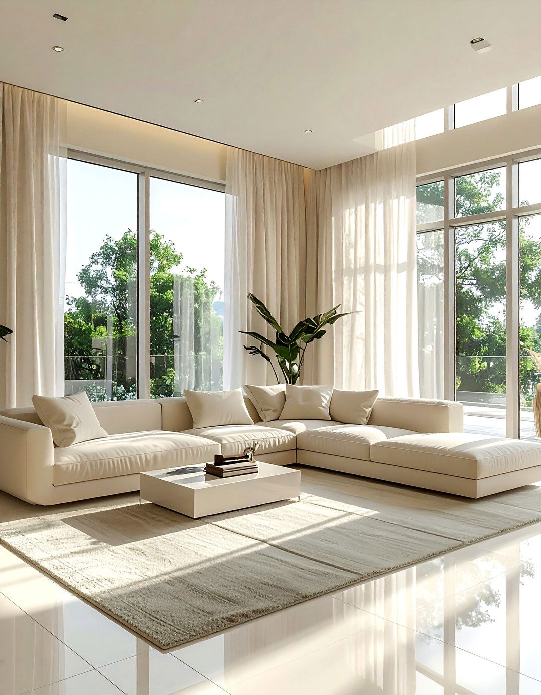 Cream Living Room With Large Windows - 30 contemporary cream living room ideas