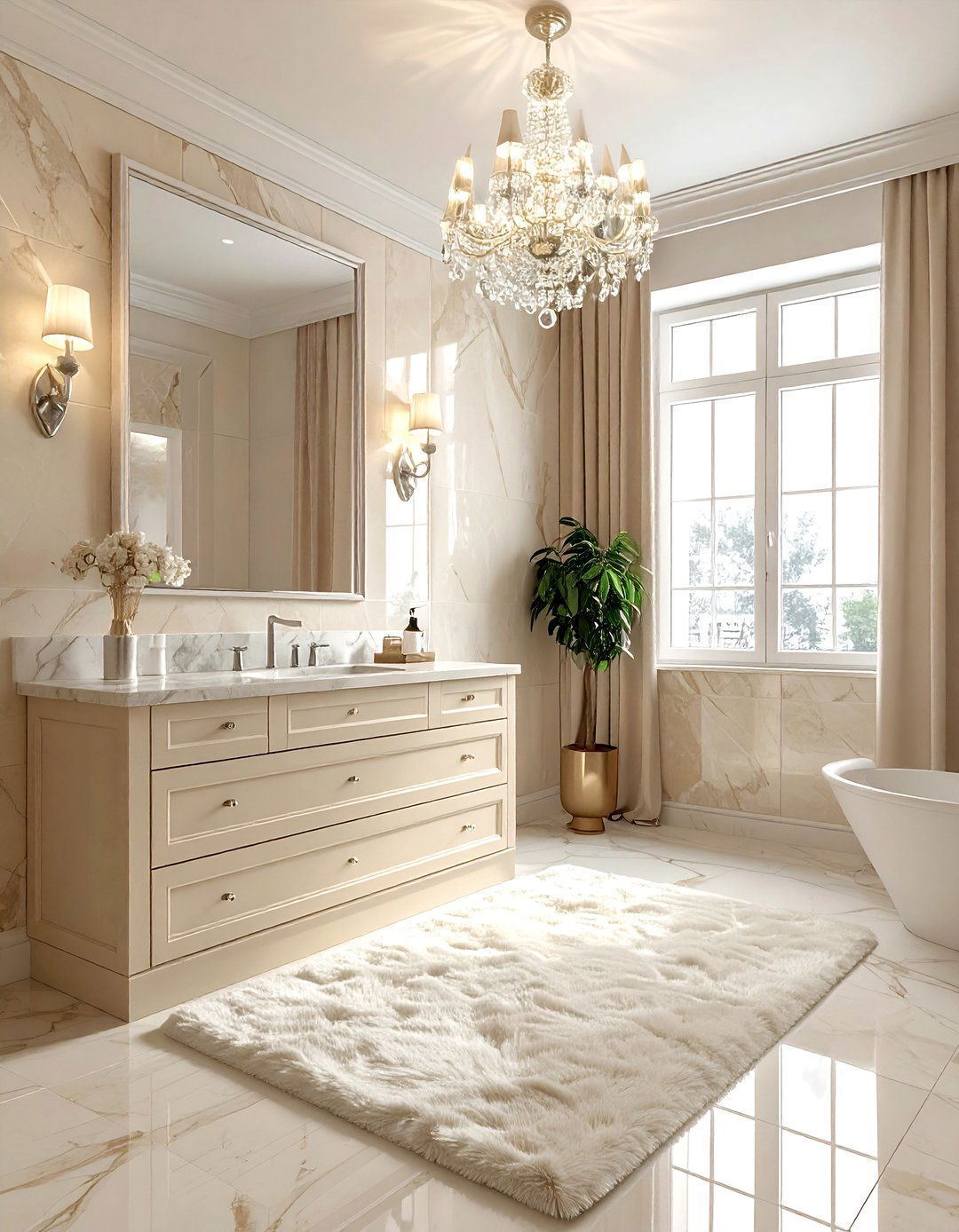 Cream Marble Top Vanity - 30 cream bathroom furniture ideas