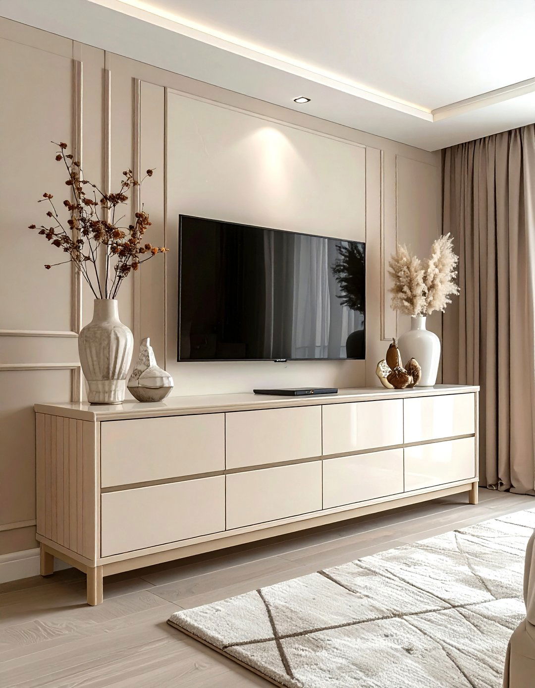 Cream Media Console - 30 cream bedroom furniture ideas