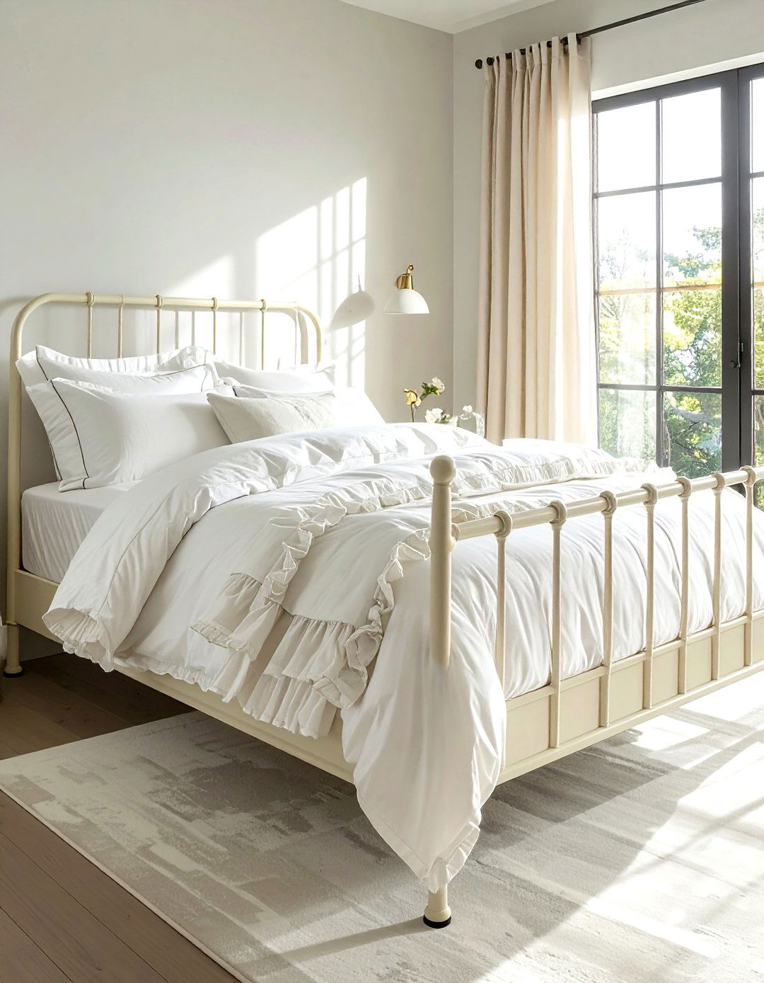 Cream Metal Bed - 30 cream bedroom furniture ideas