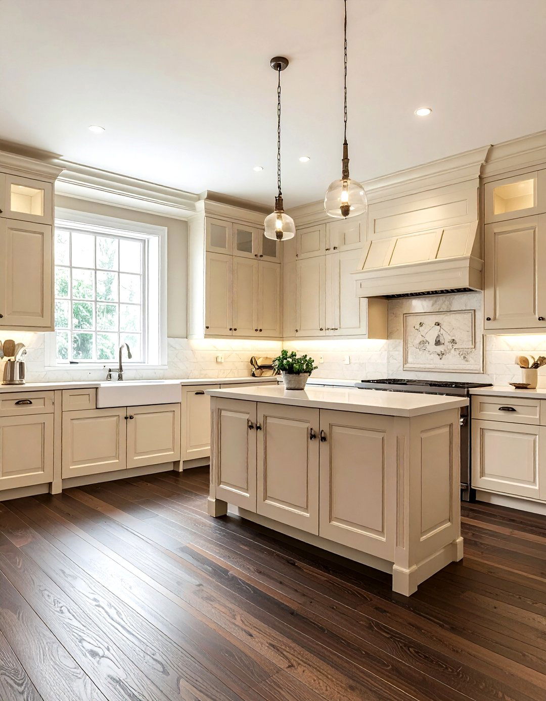 Cream Painted Cabinets - 30 colonial kitchen ideas