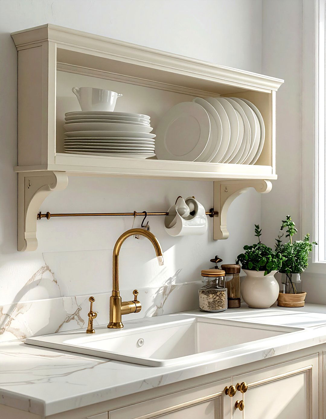 Cream Plate Rack - 30 cream kitchen furniture ideas