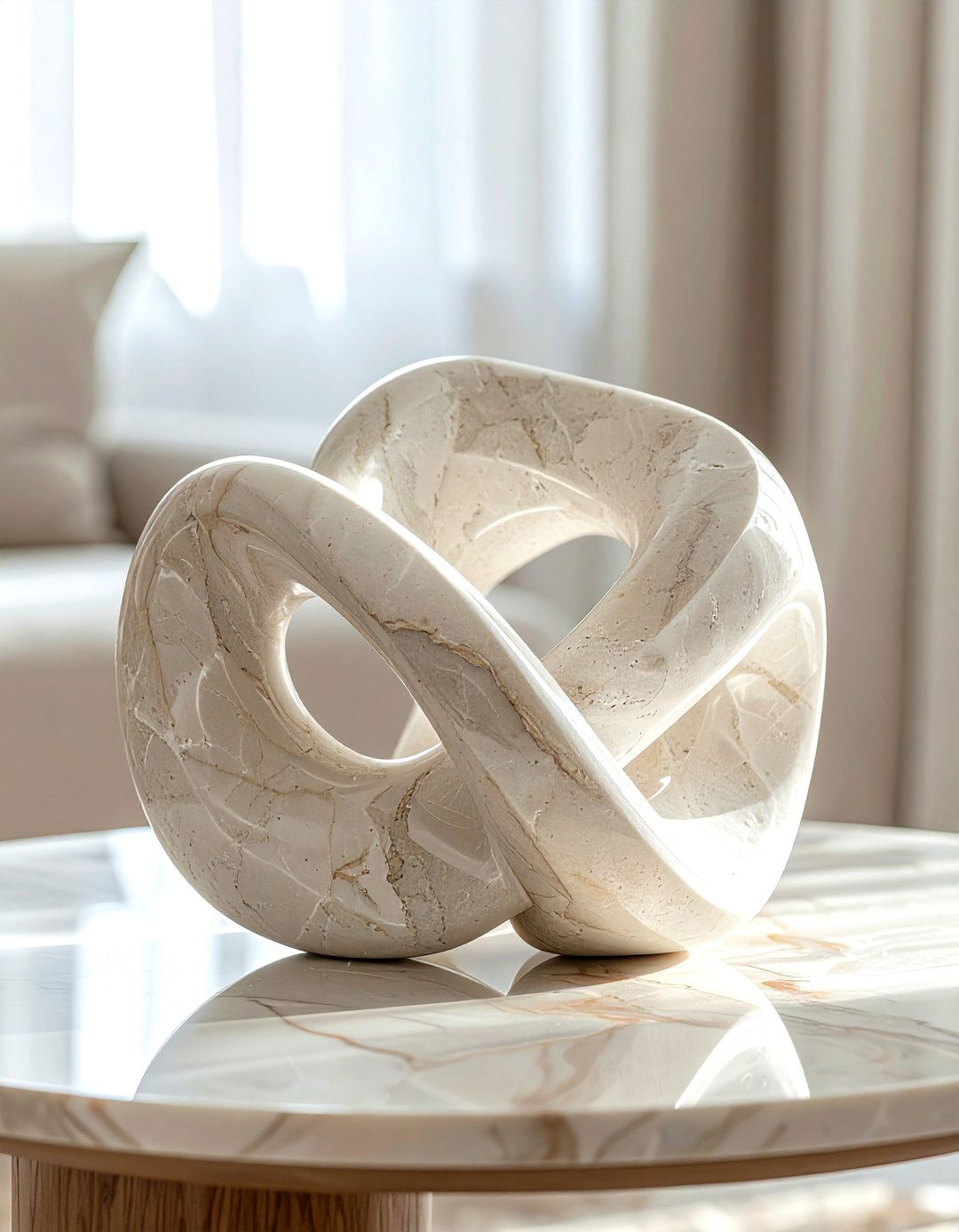 Cream Sculptural Decor - 30 cream living room accessories ideas