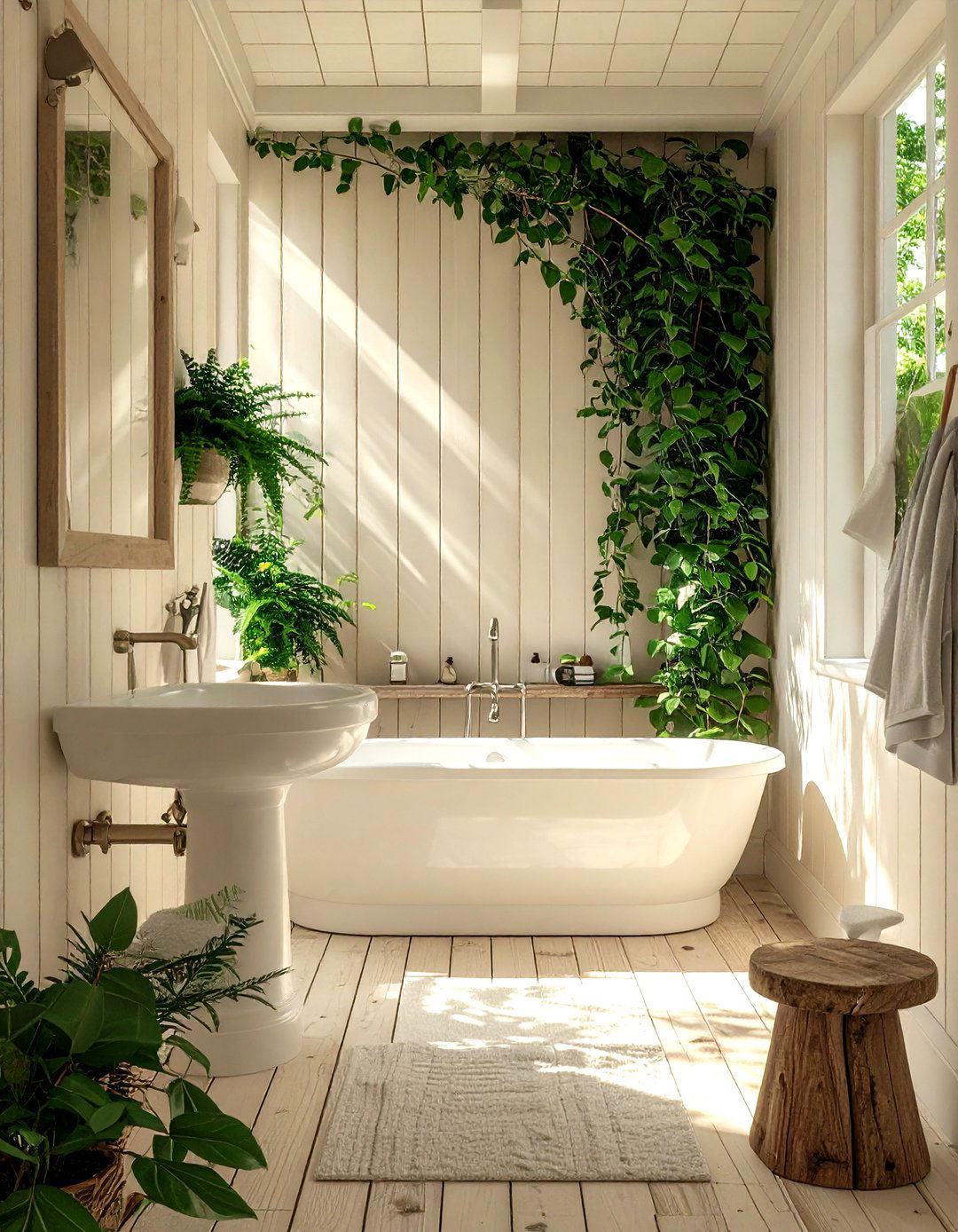 Cream Shiplap Bathroom - 30 cream and white bathroom ideas