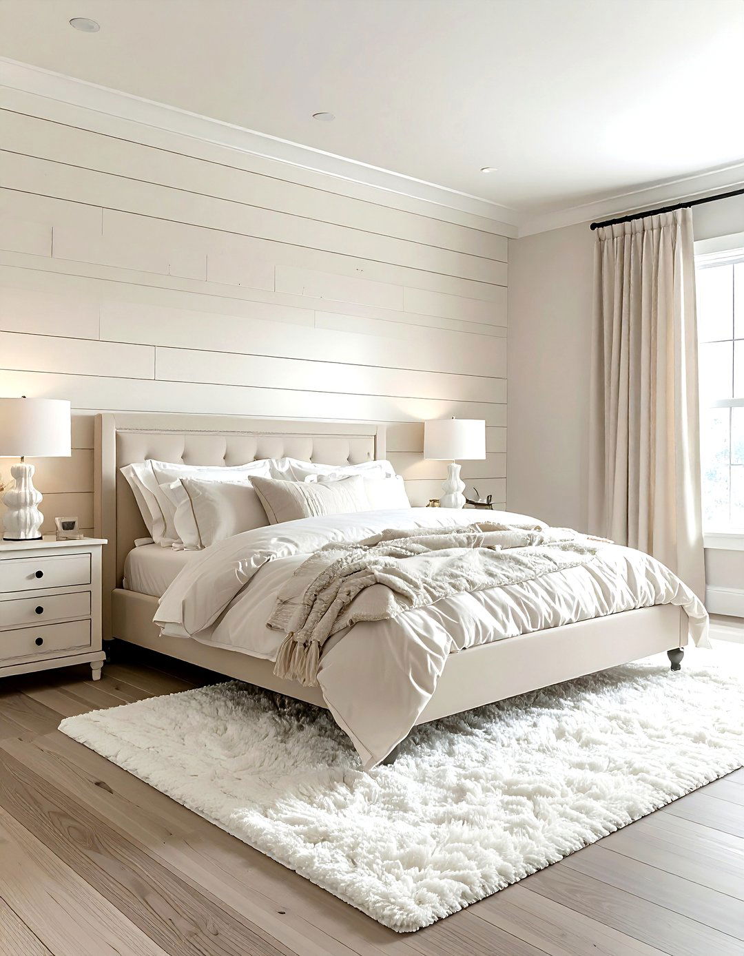 Cream Shiplap Bedroom - 30 farmhouse cream bedroom ideas