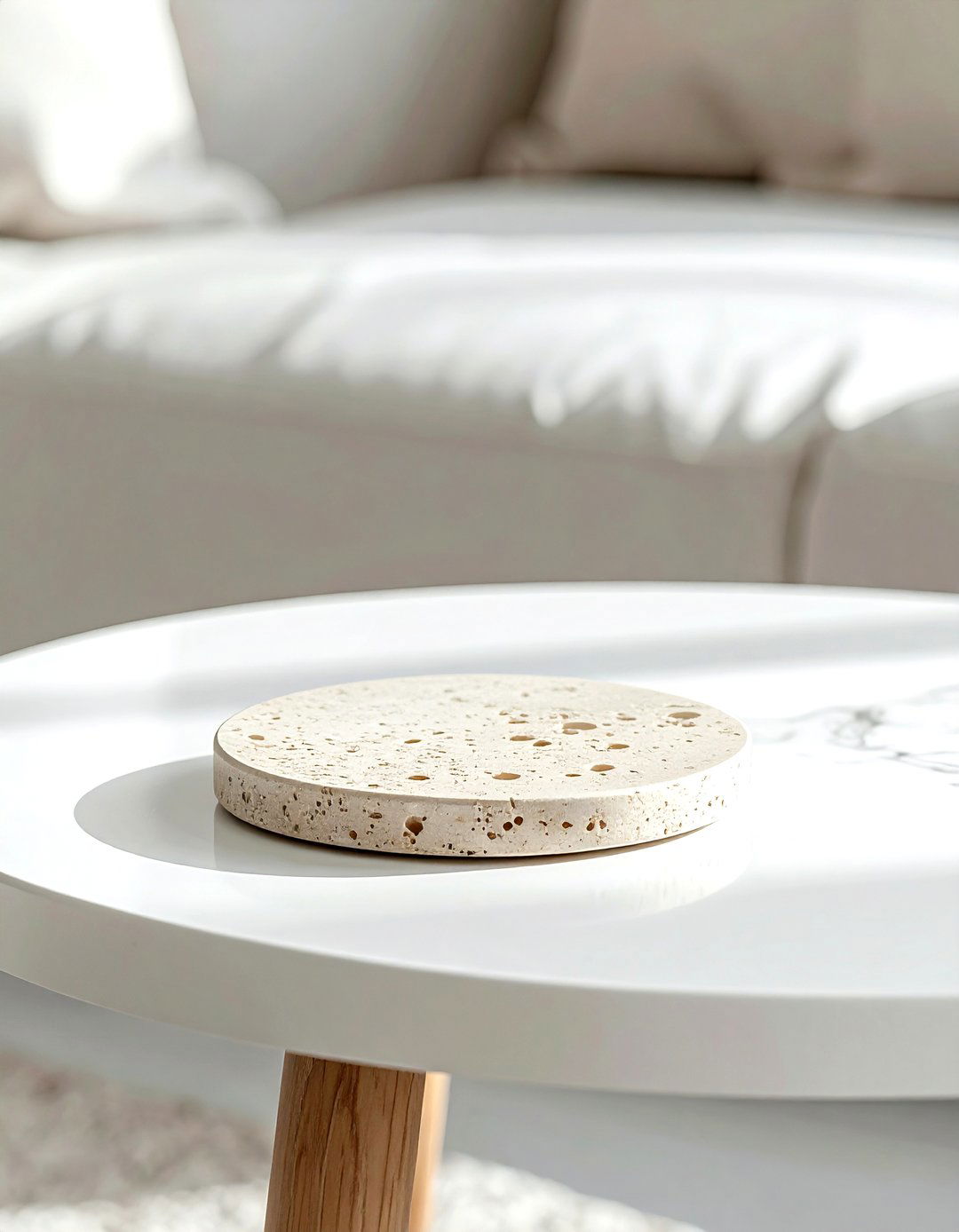 Cream Stone Coaster - 30 cream living room accessories ideas