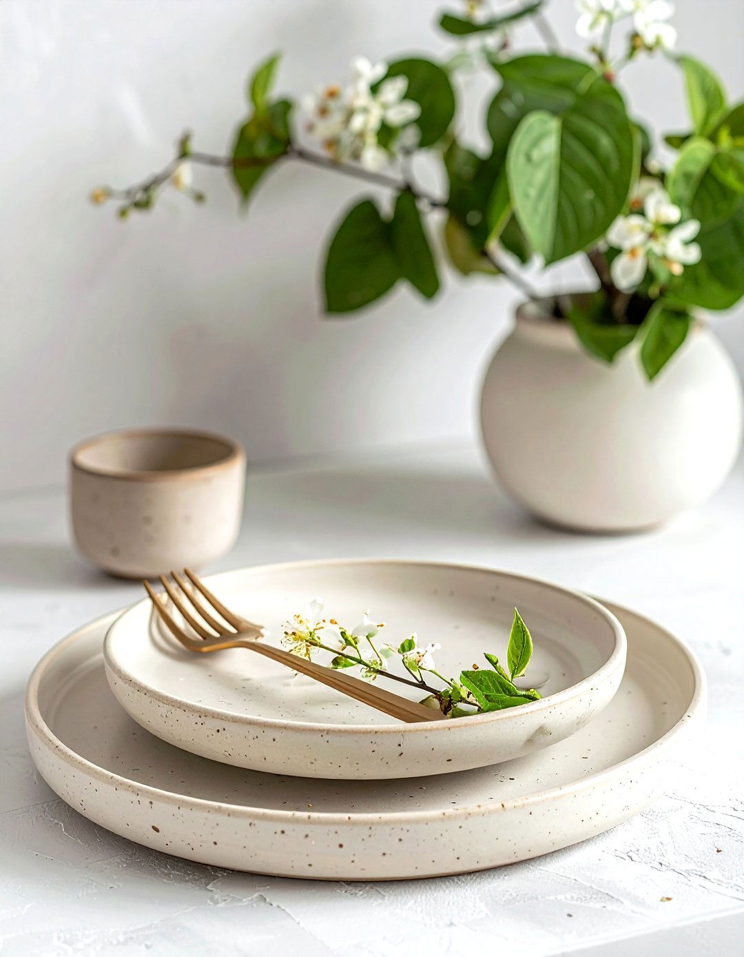 Cream Stoneware Plate - 30 cream dining room accessories ideas