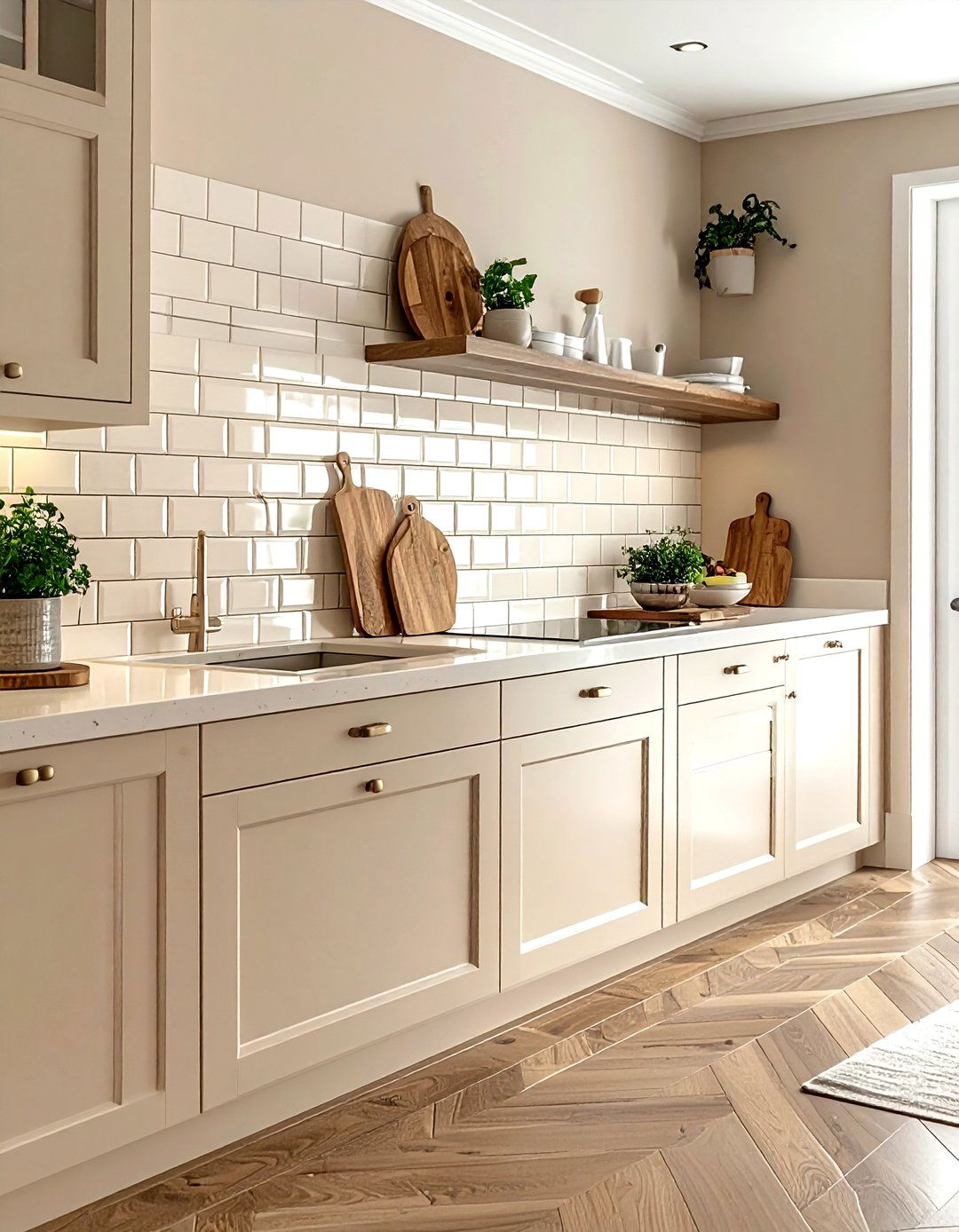 Cream Subway Tile Backsplash - 30 cream kitchen decor ideas