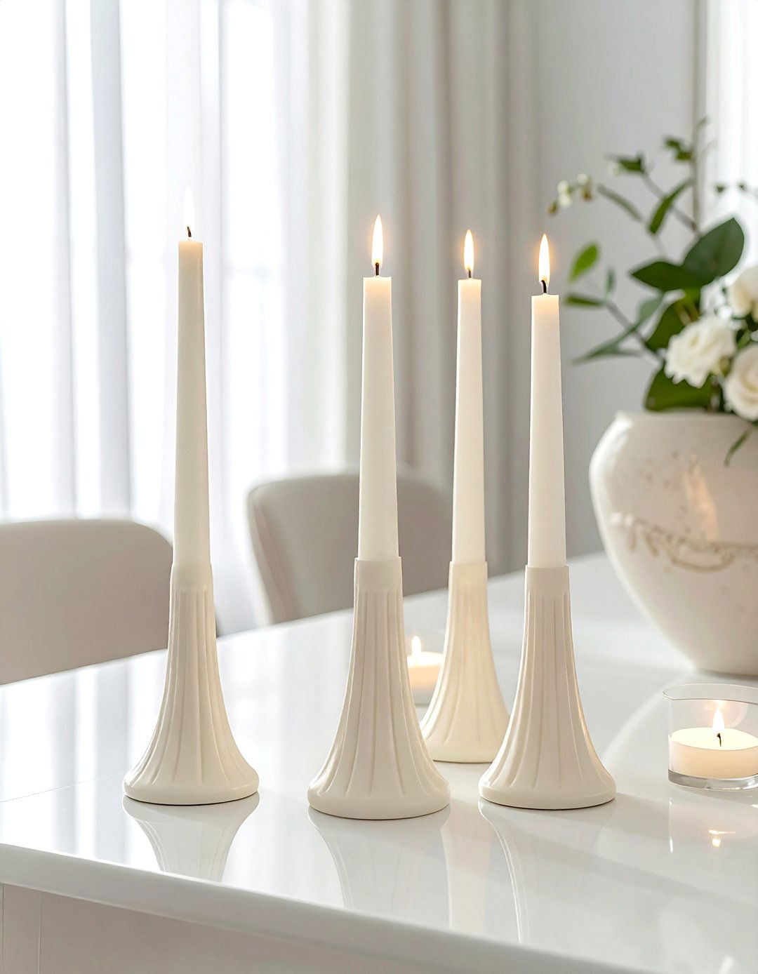 Cream Taper Candle Holder - 30 cream living room accessories ideas