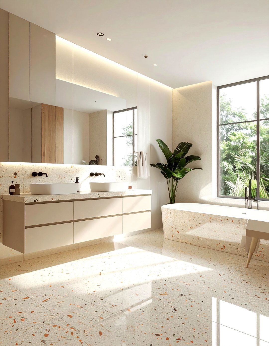 Cream Terrazzo Bathroom - 30 cream bathroom design ideas