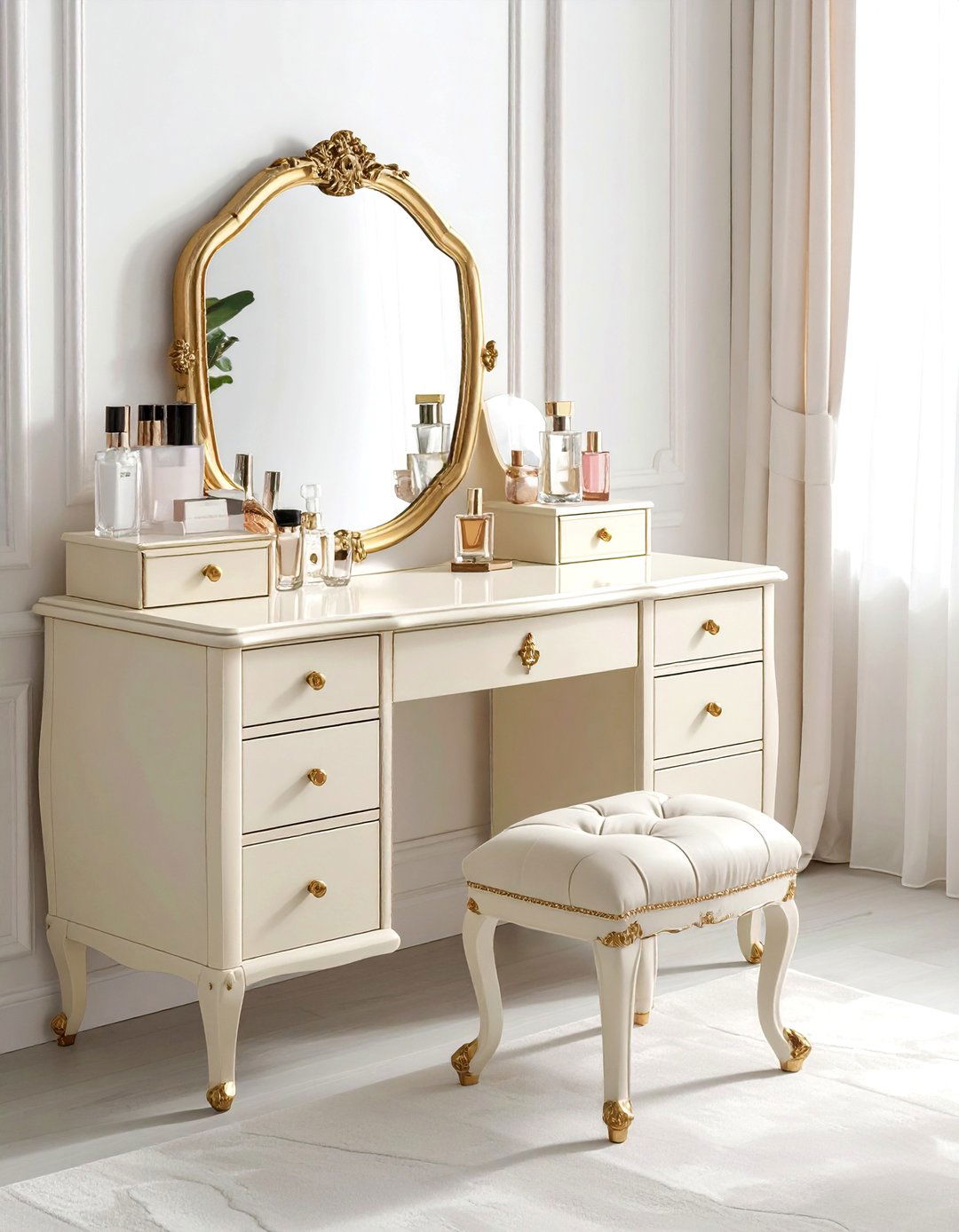 Cream Vanity Table - 30 cream bedroom furniture ideas